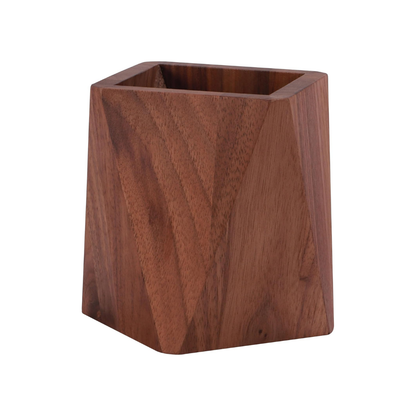 Walnut Wooden Desk Organization Pen Holder