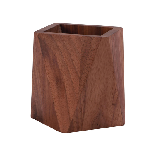 Walnut Wooden Desk Organization Pen Holder