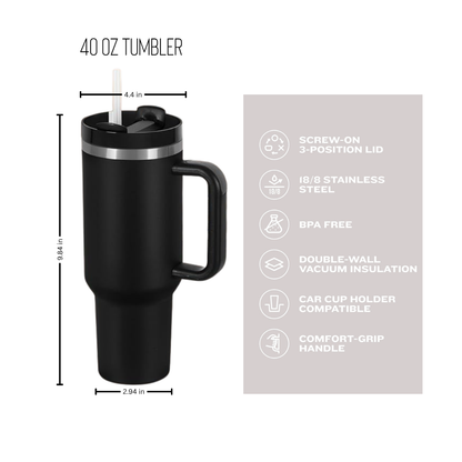 Custom Engraved 40 oz Stainless Steel Tumbler