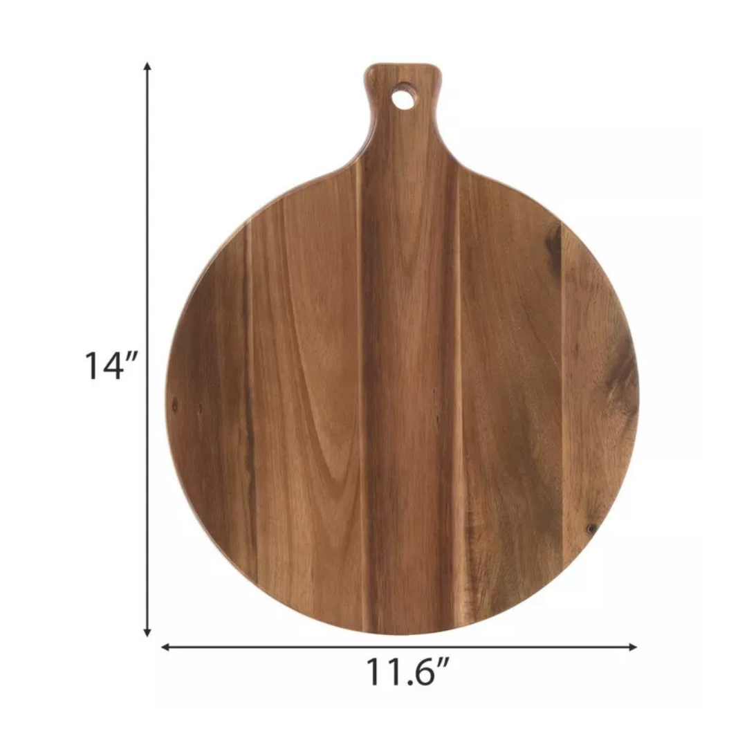 Round Wood Cutting Board With Handle